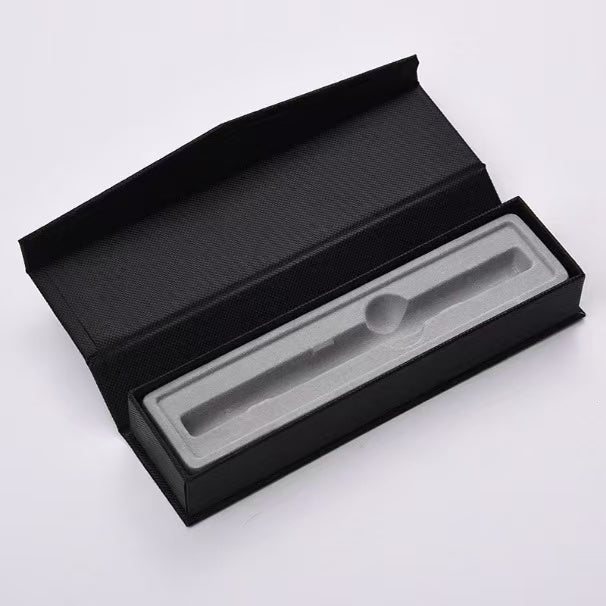 Premium pen storage box with secure magnetic closure and flip-top opening