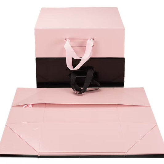 Flat fold packaging box prepared for corporate gift packing