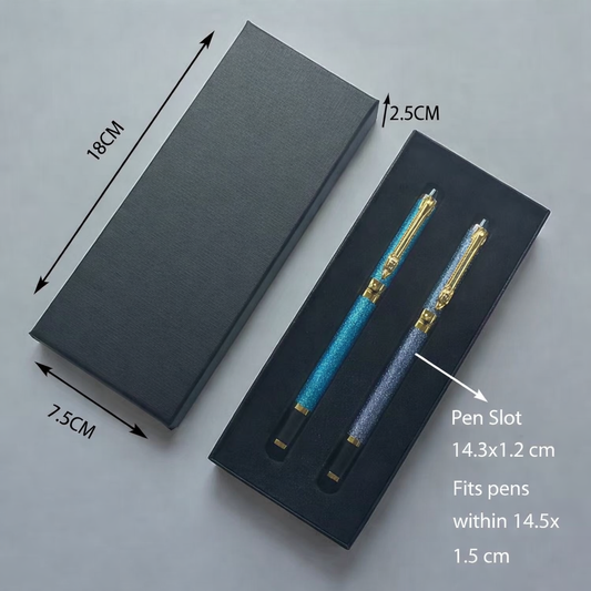 Premium black pen gift box with lid and base design for luxury packaging