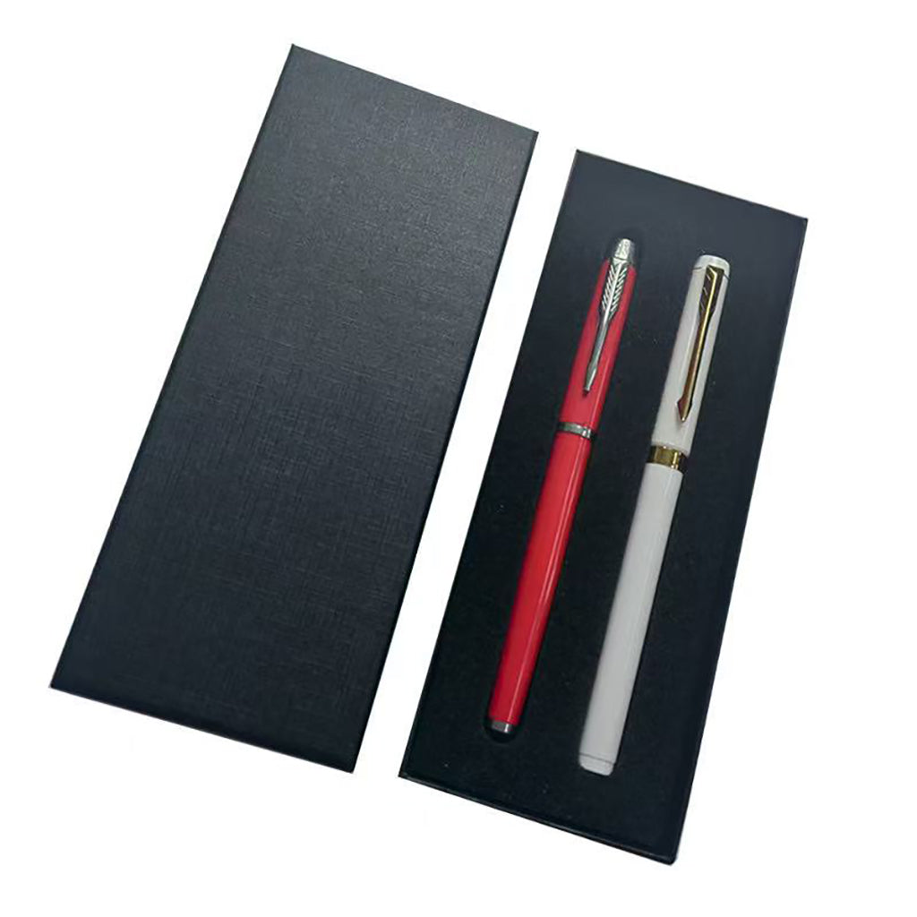 Classic black pen presentation case in lid and base style for business gifting