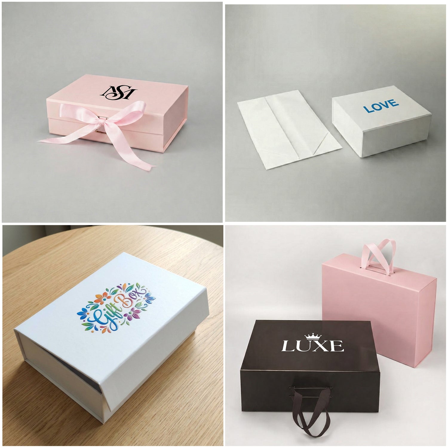 Premium gift box with UV printing in full color and single color options