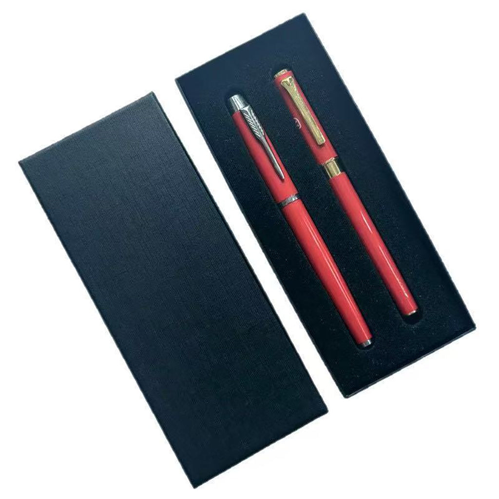 High-end black pen packaging box with sponge lining for corporate gifts