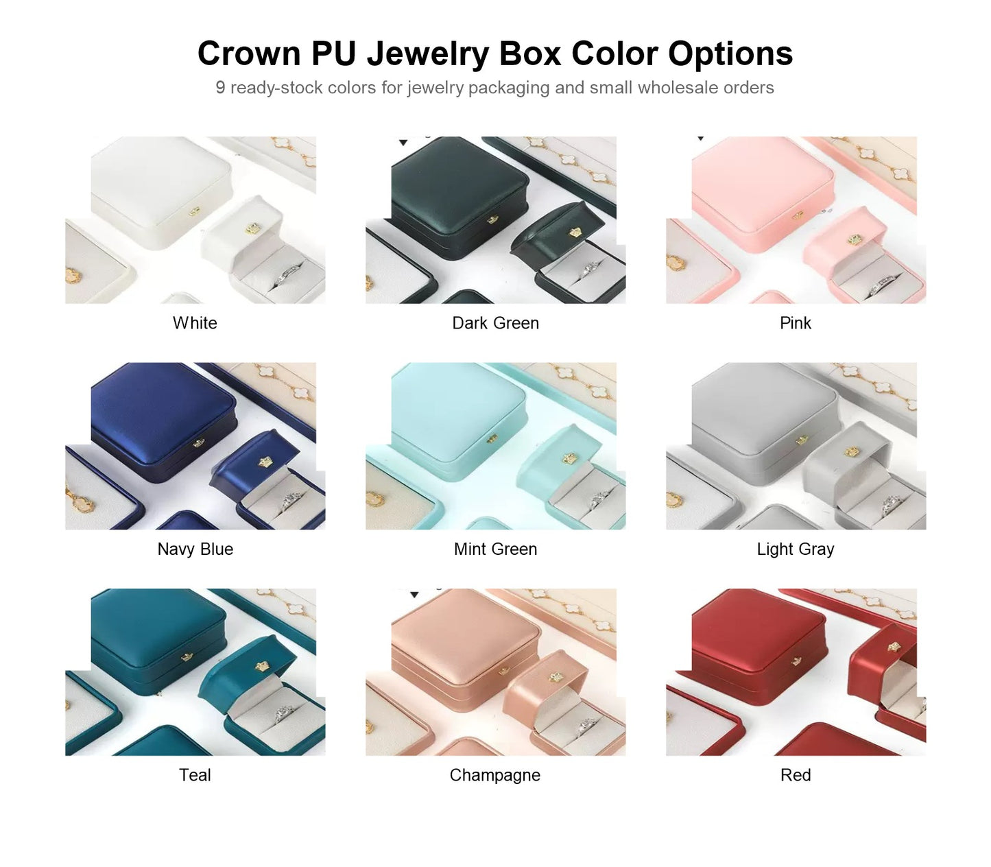 Ready-Stock Crown PU Leather Jewelry Boxes
