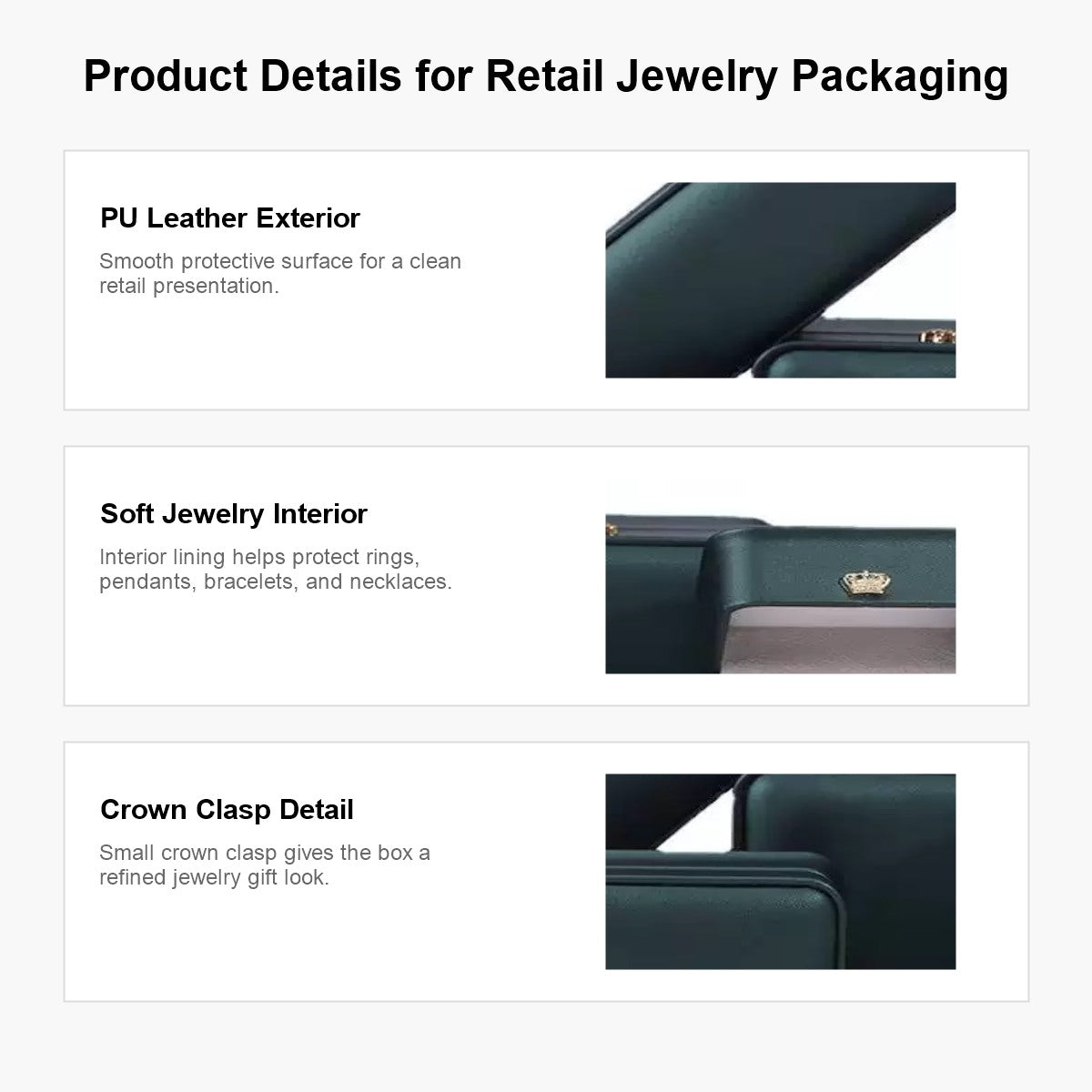Ready-Stock Crown PU Leather Jewelry Boxes