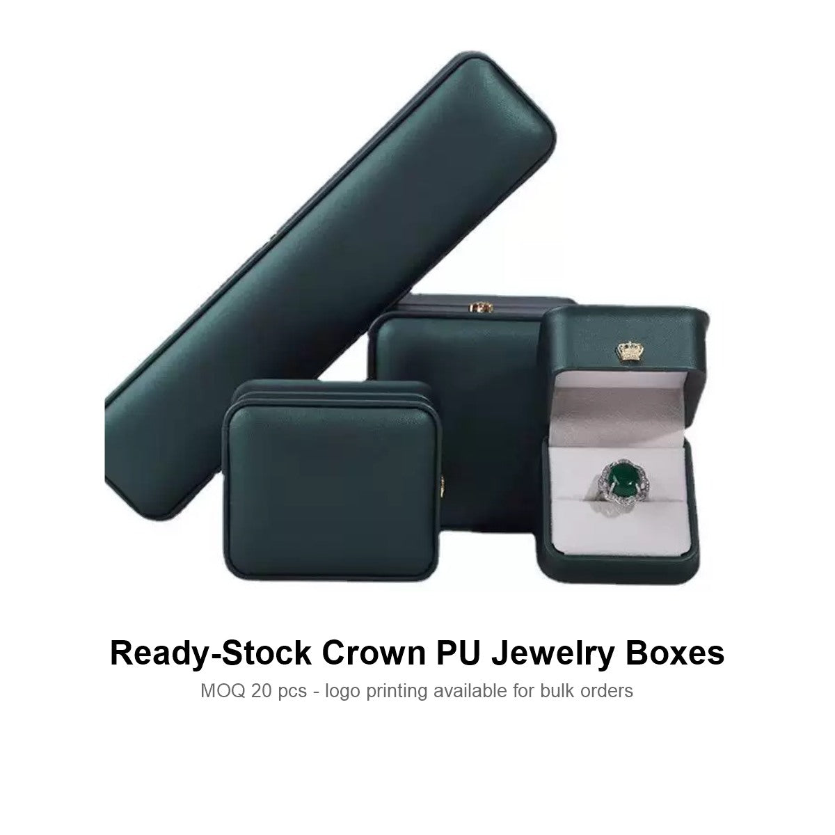 Ready-Stock Crown PU Leather Jewelry Boxes