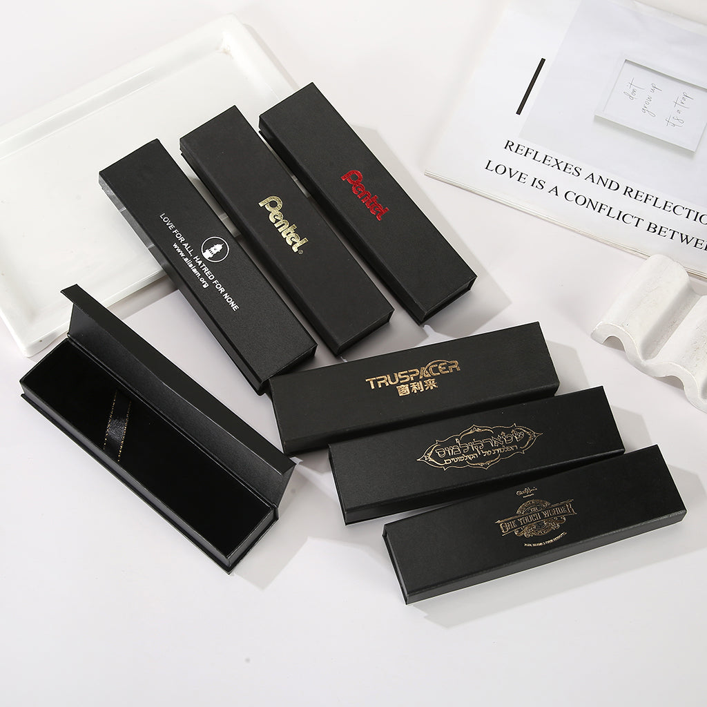 Luxury pen presentation box with velvet interior lining