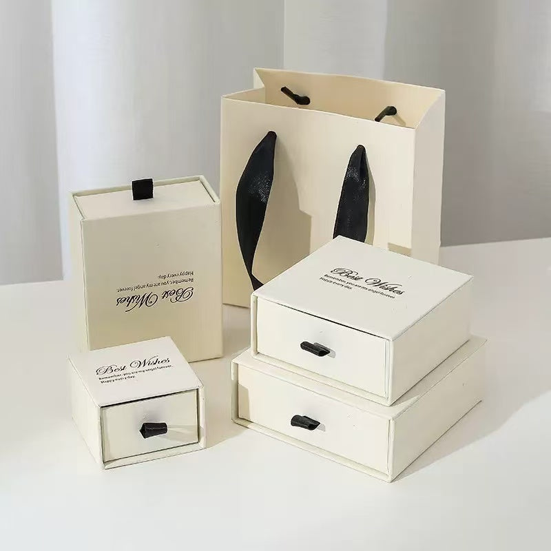 Luxury slide-out jewelry box with custom logo printing