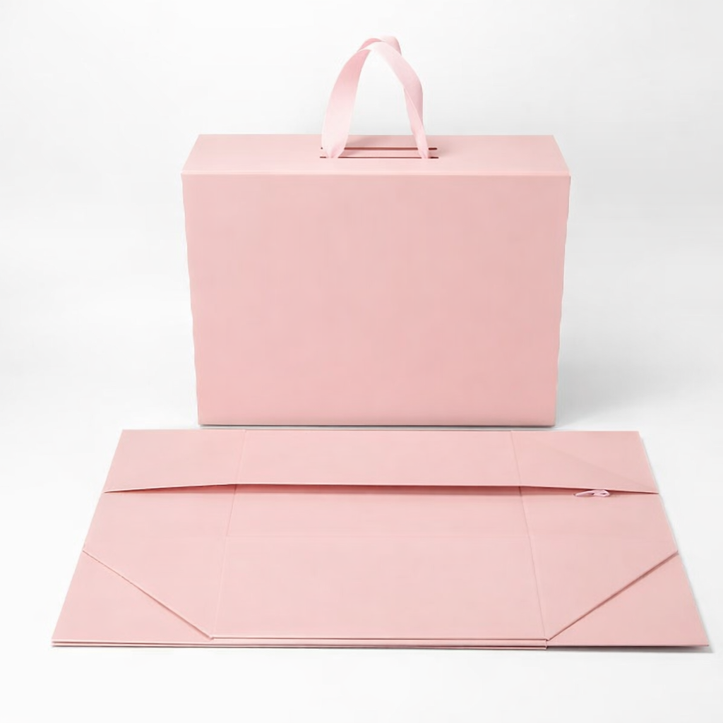 Flat pack shipping box in compact form, reduces shipping costs and storage space requirements