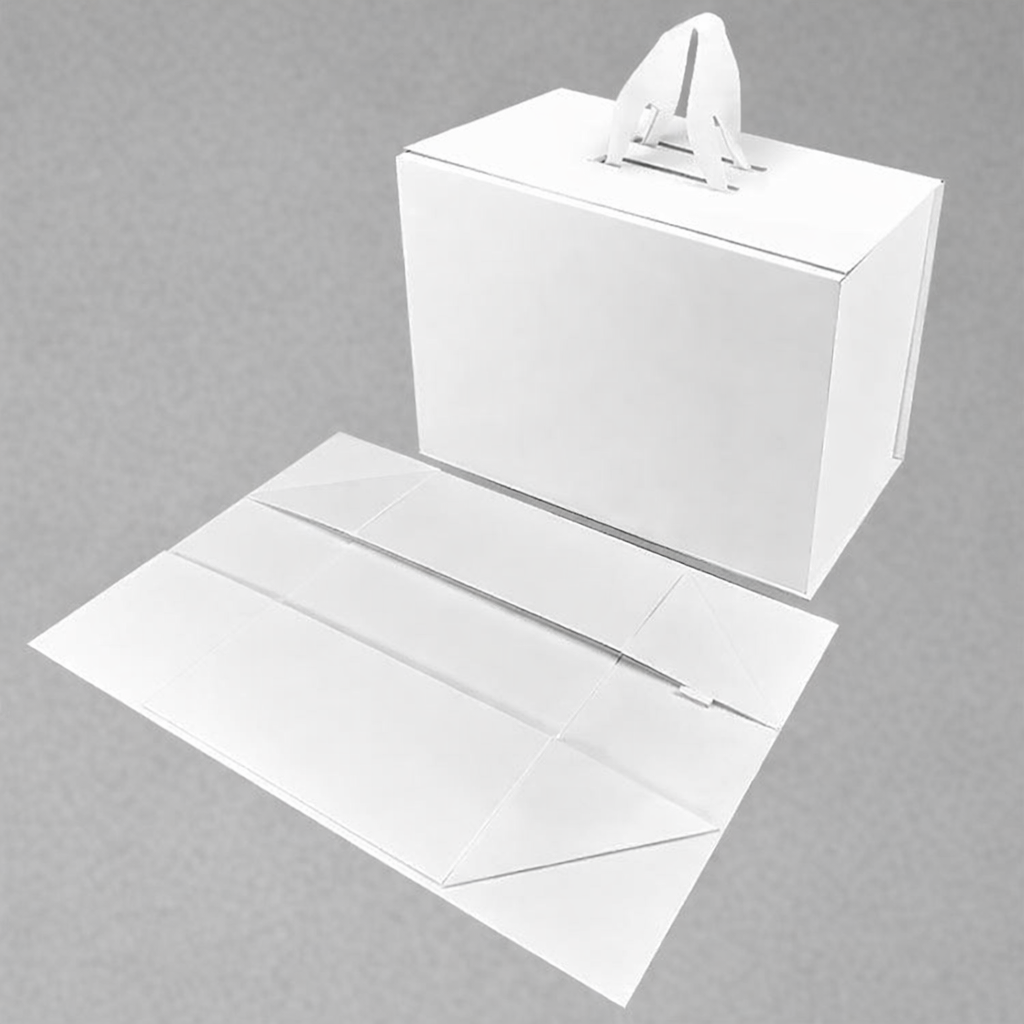 Collapsible storage box with secure closure, reusable and space-saving packaging design