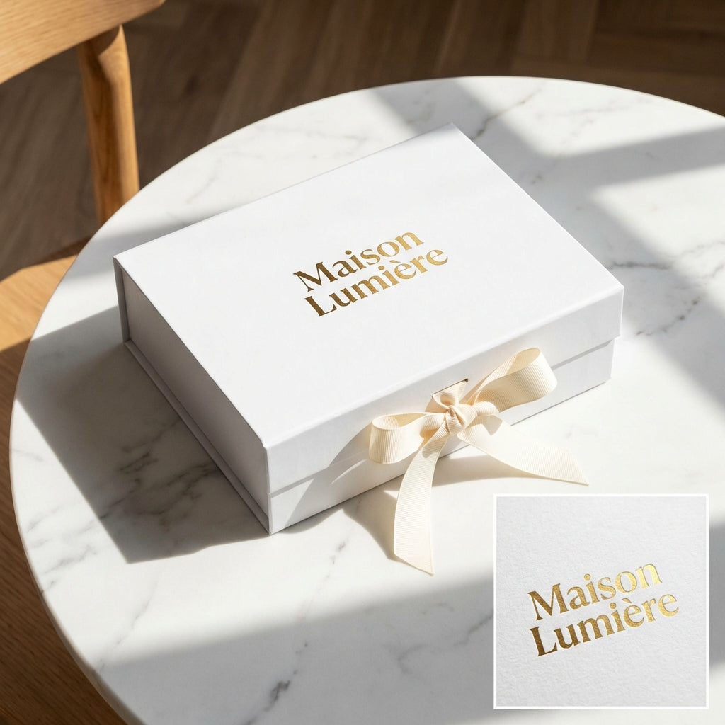 Corporate gift box featuring custom brand logo