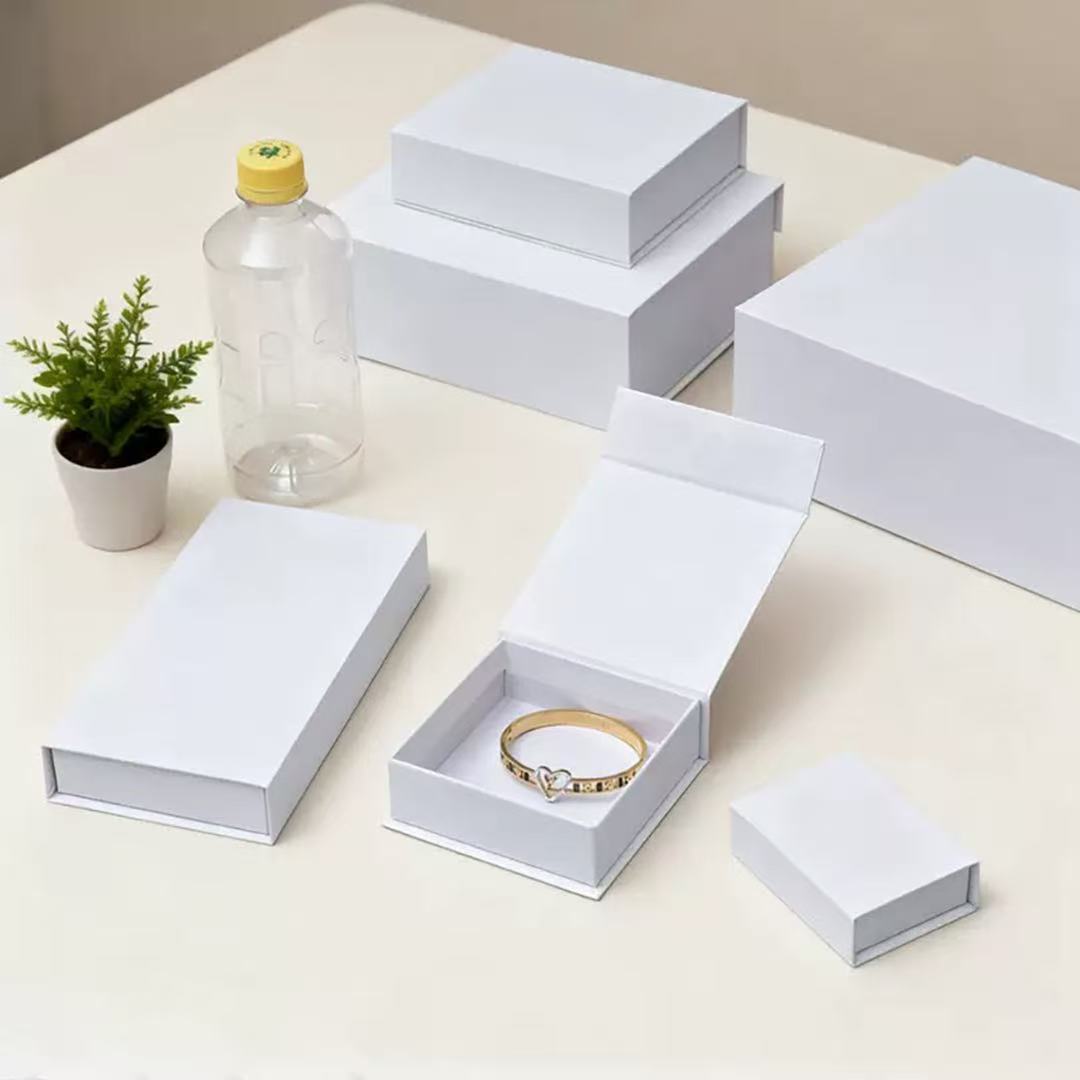 Luxury magnetic gift box side view showing rigid construction