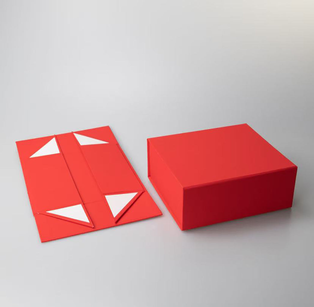 Custom printed folding boxes for cosmetics with magnetic closure and ribbon