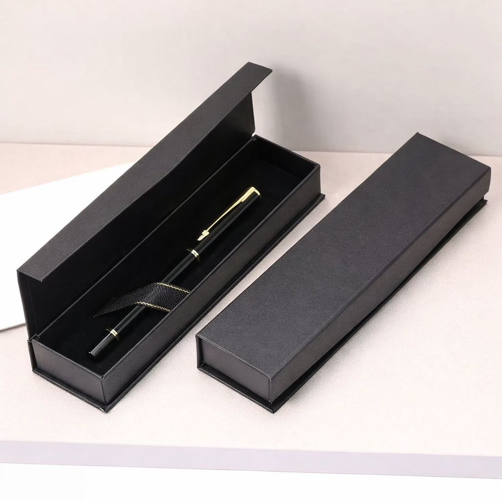 Custom logo printed pen box for corporate gifting and branding