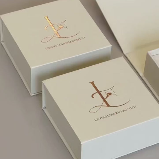 Custom logo hot stamping process on luxury jewelry box