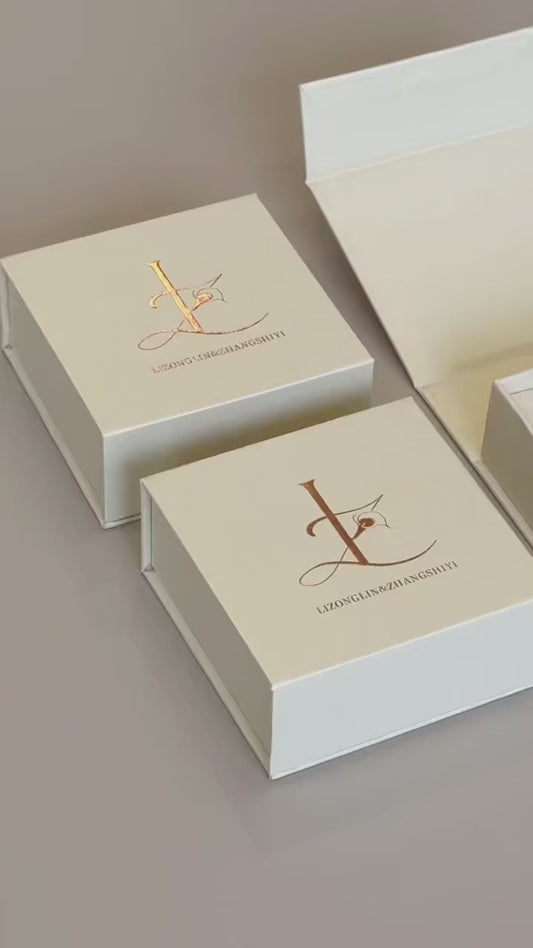 Custom logo hot stamping process on luxury jewelry box