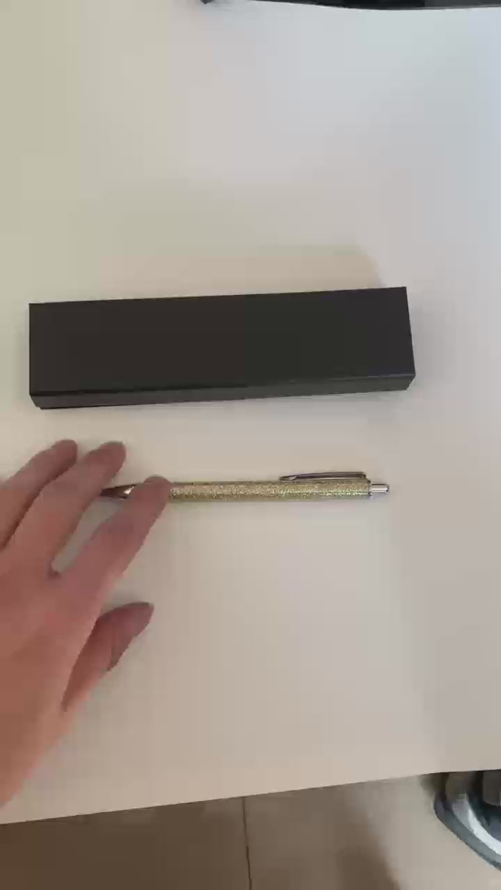 Premium pen storage box with luxury finish and gold accents