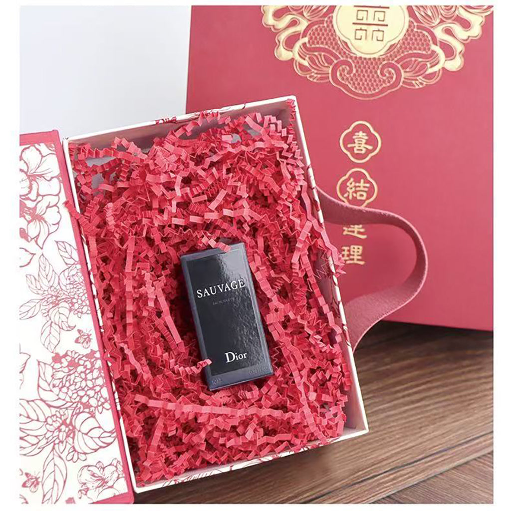 Eco-friendly crinkle paper wrap in vibrant colors for festive packaging