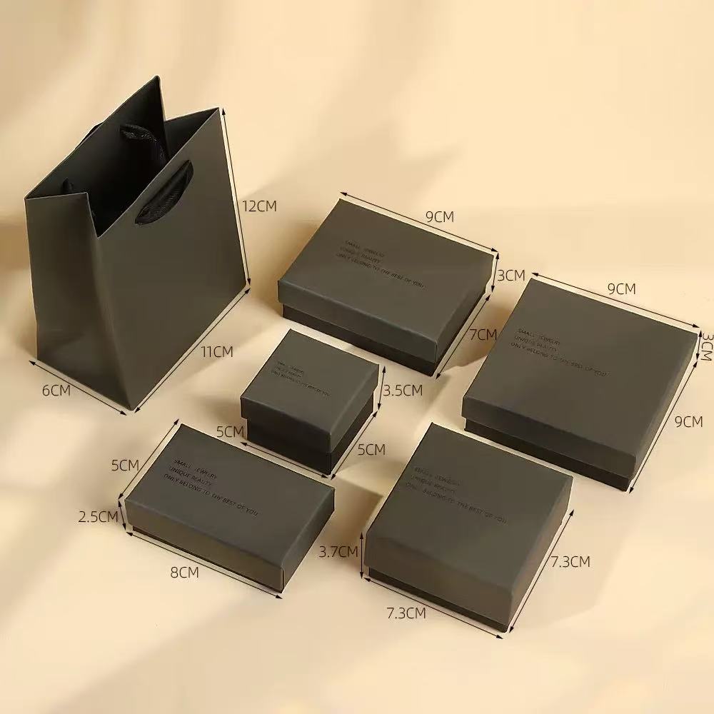 Custom two piece box with velvet interior for rings and necklaces